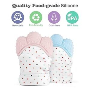Saforiaaa Baby Silicone Teething Mitten | BPA-Free Teether Glove for Babies  Slug