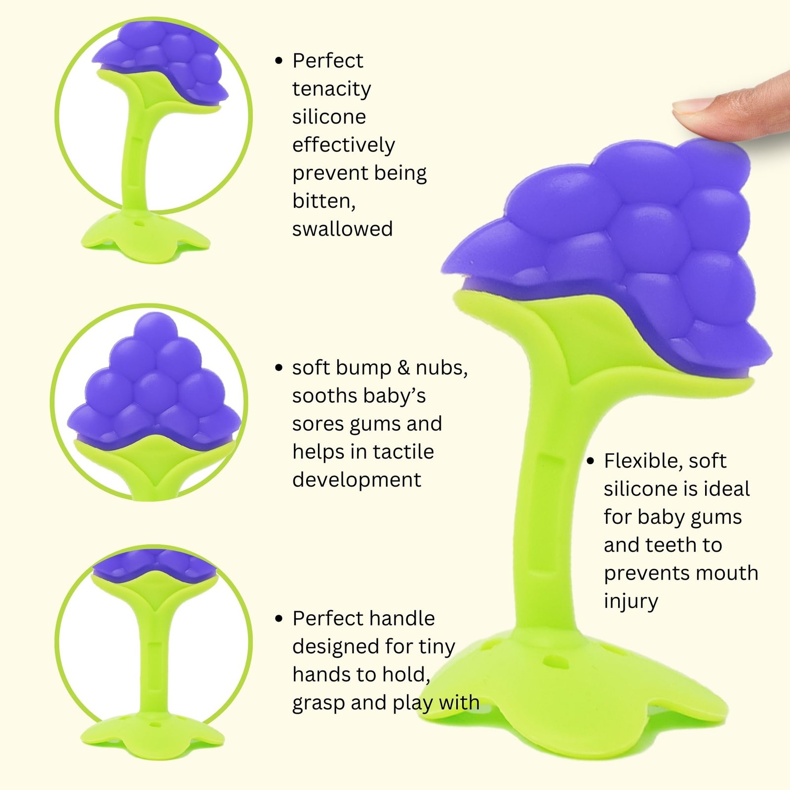71JaFHGhVZL Silicone Fruit Baby Teether – Strawberry & Blueberry - Image 2